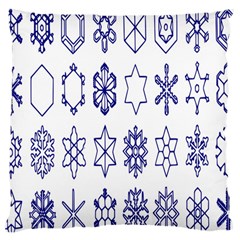 Various Types Of Snowflakes Large Cushion Case (two Sides) by artworkshop