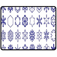 Various Types Of Snowflakes Double Sided Fleece Blanket (medium) by artworkshop