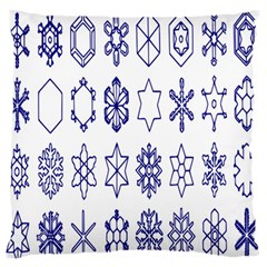 Various Types Of Snowflakes Large Flano Cushion Case (one Side)