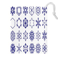 Various Types Of Snowflakes Drawstring Pouch (4xl) by artworkshop