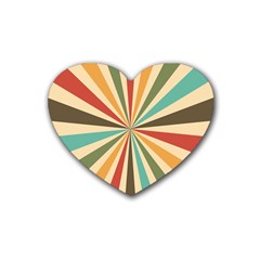 Vintage Abstract Background Rubber Heart Coaster (4 Pack) by artworkshop