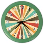 Vintage Abstract Background Color Wall Clock Front