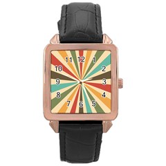 Vintage Abstract Background Rose Gold Leather Watch  by artworkshop