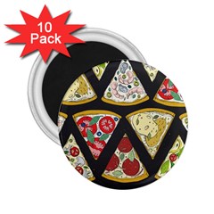 Vector-seamless-pattern-with-italian-pizza-top-view 2.25  Magnets (10 pack) 