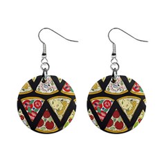 Vector-seamless-pattern-with-italian-pizza-top-view Mini Button Earrings