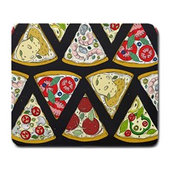 Vector-seamless-pattern-with-italian-pizza-top-view Large Mousepad by Pakemis