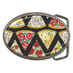 Vector-seamless-pattern-with-italian-pizza-top-view Belt Buckles by Pakemis