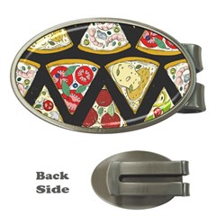 Vector-seamless-pattern-with-italian-pizza-top-view Money Clips (Oval) 