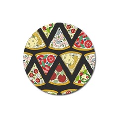 Vector-seamless-pattern-with-italian-pizza-top-view Magnet 3  (Round)