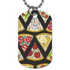 Vector-seamless-pattern-with-italian-pizza-top-view Dog Tag (One Side)