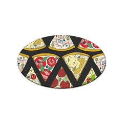 Vector-seamless-pattern-with-italian-pizza-top-view Sticker Oval (100 pack)