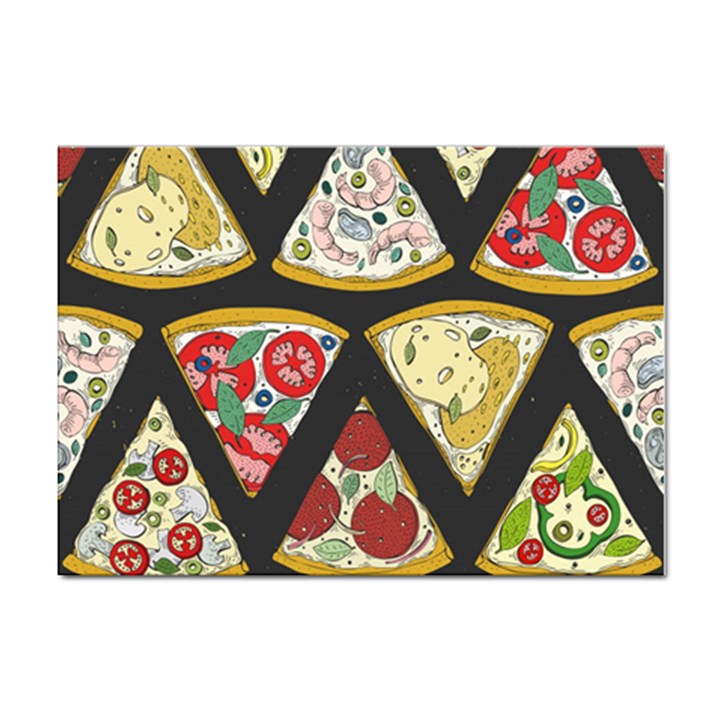 Vector-seamless-pattern-with-italian-pizza-top-view Sticker A4 (10 pack)