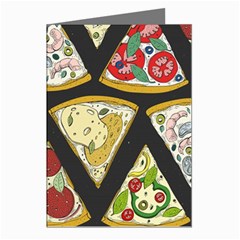 Vector-seamless-pattern-with-italian-pizza-top-view Greeting Cards (Pkg of 8)