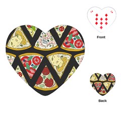 Vector-seamless-pattern-with-italian-pizza-top-view Playing Cards Single Design (Heart)