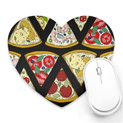 Vector-seamless-pattern-with-italian-pizza-top-view Heart Mousepad by Pakemis