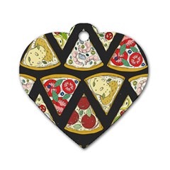 Vector-seamless-pattern-with-italian-pizza-top-view Dog Tag Heart (Two Sides)