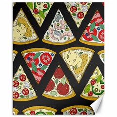 Vector-seamless-pattern-with-italian-pizza-top-view Canvas 11  x 14 