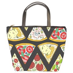 Vector-seamless-pattern-with-italian-pizza-top-view Bucket Bag