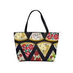 Vector-seamless-pattern-with-italian-pizza-top-view Classic Shoulder Handbag