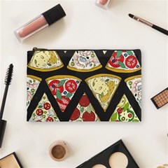 Vector-seamless-pattern-with-italian-pizza-top-view Cosmetic Bag (Medium)