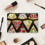 Vector-seamless-pattern-with-italian-pizza-top-view Cosmetic Bag (Medium) Front