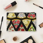 Vector-seamless-pattern-with-italian-pizza-top-view Cosmetic Bag (Medium) Back