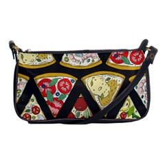 Vector-seamless-pattern-with-italian-pizza-top-view Shoulder Clutch Bag