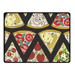 Vector-seamless-pattern-with-italian-pizza-top-view Fleece Blanket (small) by Pakemis