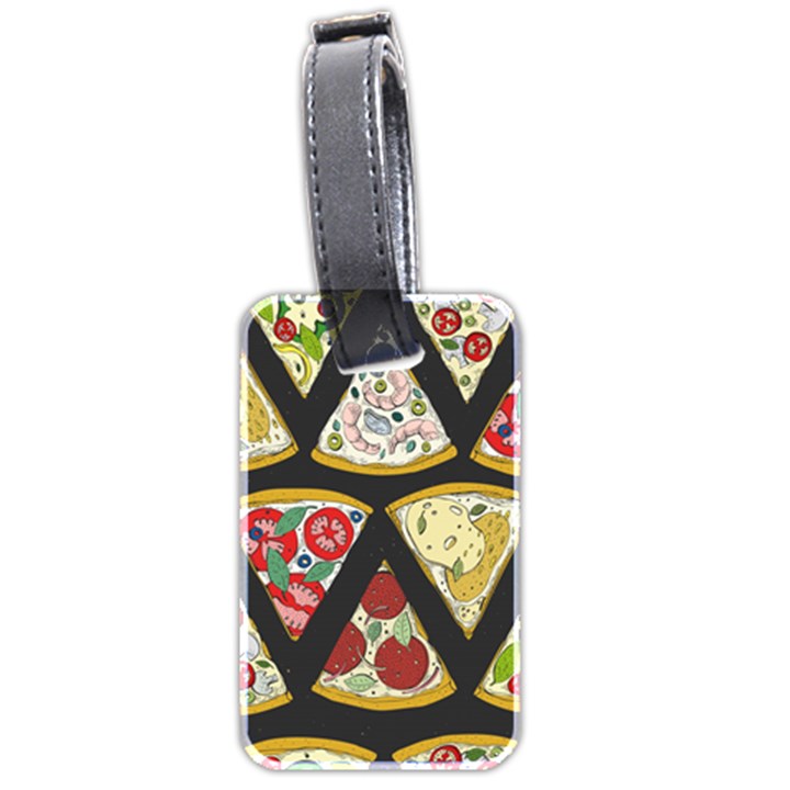 Vector-seamless-pattern-with-italian-pizza-top-view Luggage Tag (two sides)