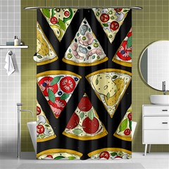 Vector-seamless-pattern-with-italian-pizza-top-view Shower Curtain 48  x 72  (Small) 