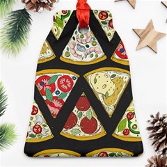 Vector-seamless-pattern-with-italian-pizza-top-view Ornament (Bell)