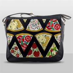 Vector-seamless-pattern-with-italian-pizza-top-view Messenger Bag