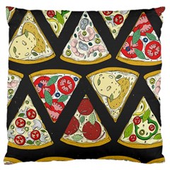 Vector-seamless-pattern-with-italian-pizza-top-view Large Cushion Case (One Side)