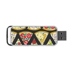 Vector-seamless-pattern-with-italian-pizza-top-view Portable USB Flash (One Side)