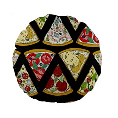 Vector-seamless-pattern-with-italian-pizza-top-view Standard 15  Premium Round Cushions