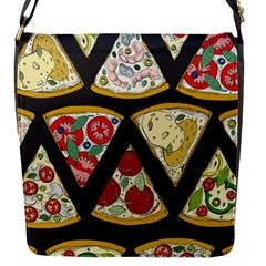 Vector-seamless-pattern-with-italian-pizza-top-view Flap Closure Messenger Bag (S)