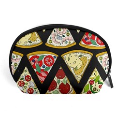 Vector-seamless-pattern-with-italian-pizza-top-view Accessory Pouch (Large)