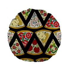 Vector-seamless-pattern-with-italian-pizza-top-view Standard 15  Premium Flano Round Cushions