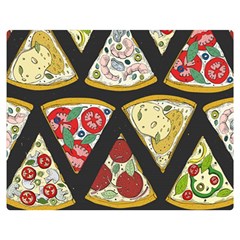 Vector-seamless-pattern-with-italian-pizza-top-view Double Sided Flano Blanket (Medium)