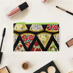 Vector-seamless-pattern-with-italian-pizza-top-view Cosmetic Bag (XS)