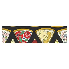 Vector-seamless-pattern-with-italian-pizza-top-view Oblong Satin Scarf (16  x 60 )