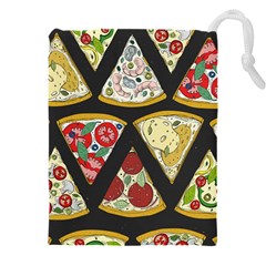 Vector-seamless-pattern-with-italian-pizza-top-view Drawstring Pouch (4XL)