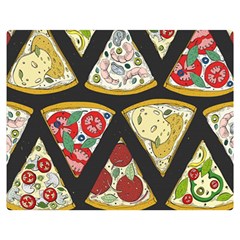 Vector-seamless-pattern-with-italian-pizza-top-view Flano Blanket (medium) by Pakemis