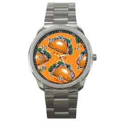 Seamless pattern with taco Sport Metal Watch