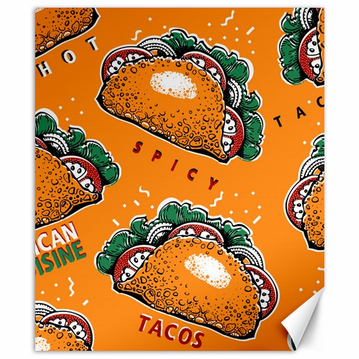 Seamless pattern with taco Canvas 8  x 10 