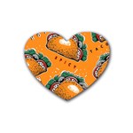 Seamless pattern with taco Rubber Coaster (Heart) Front