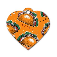 Seamless Pattern With Taco Dog Tag Heart (two Sides) by Pakemis