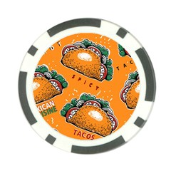 Seamless Pattern With Taco Poker Chip Card Guard by Pakemis