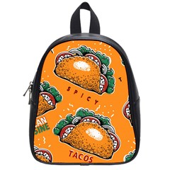 Seamless Pattern With Taco School Bag (small) by Pakemis