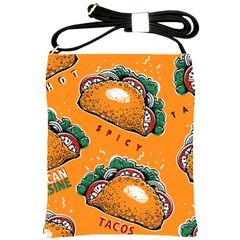 Seamless Pattern With Taco Shoulder Sling Bag by Pakemis